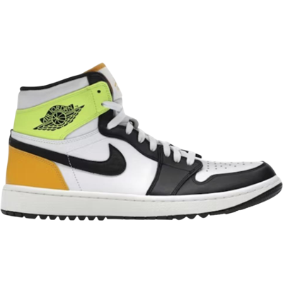 Jordan 1 Retro High G White University Gold Volt Black