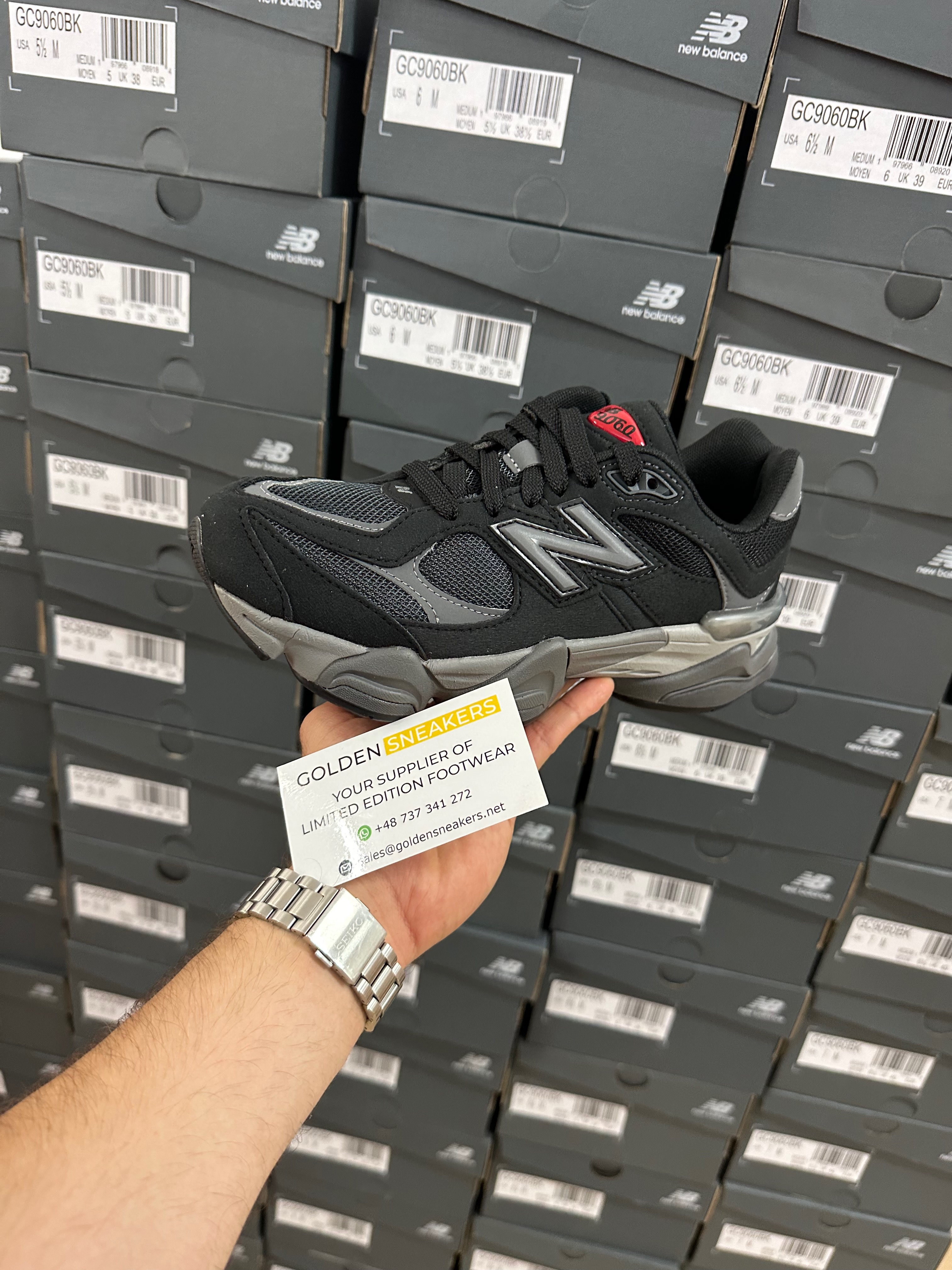 New Balance 9060 Black Grey (GS)
