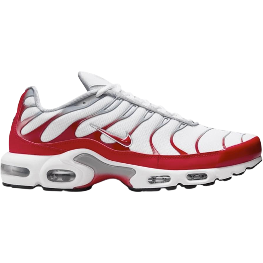 Nike Air Max Plus White University Red Wolf Grey