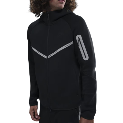 NIKE Tech Fleece Full-Zip Windrunner Black White Reflective