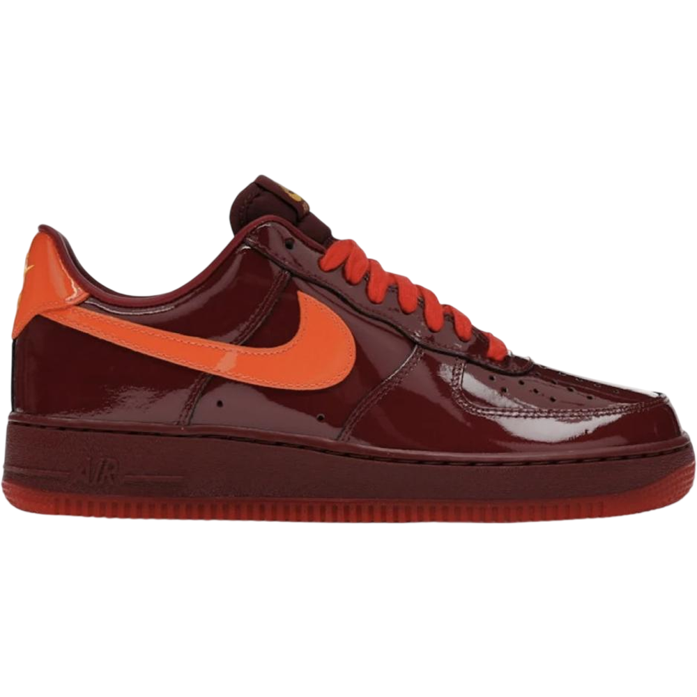 Nike Air Force 1 Low Patent Leather Dark Team Red Safety Orange