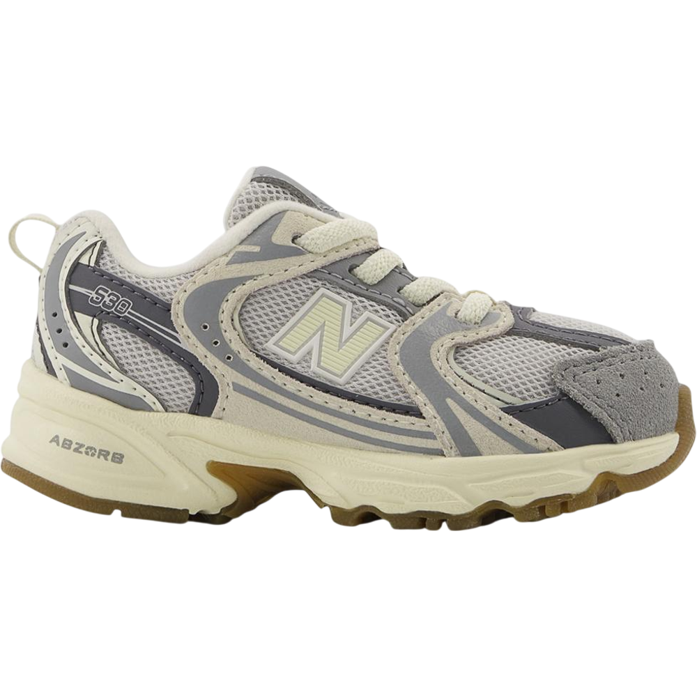 New Balance 530 Bungee Lace Rain Cloud Castlerock Gum (TD)